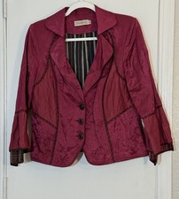 Vintage CanvasBacks Women Blazer Light Jacket Magenta Color Size 12 Made USA