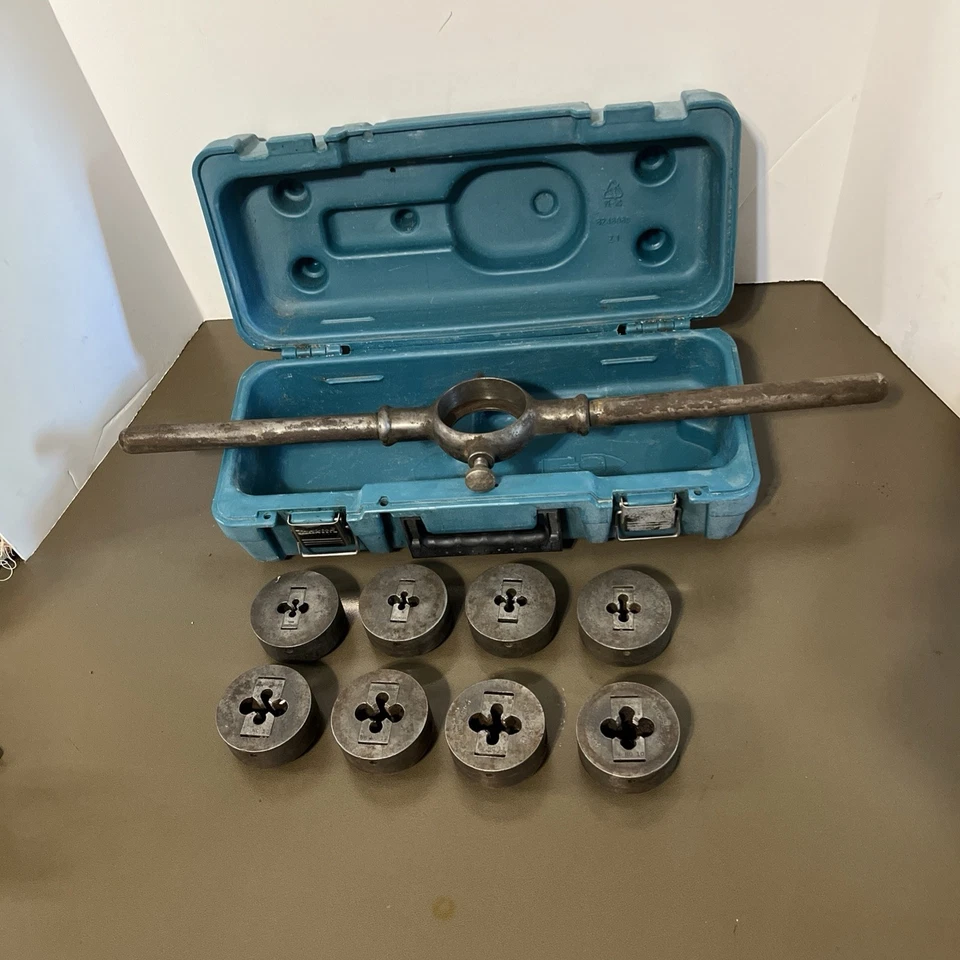 Vintage GTD Little Giant 8 Pc Die set 1/4” - 3/4” w Hard Makita case USA - Image 2 of 4