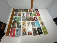 Mixed Lot 35 Vintage Single Swap Playing Cards Lot Ephemera Junk Journal Crafts