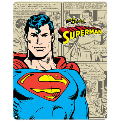 SUPERMAN Large Tin Wall Sign Man Cave Bar Fathers Day Birthday Bedroom Gift