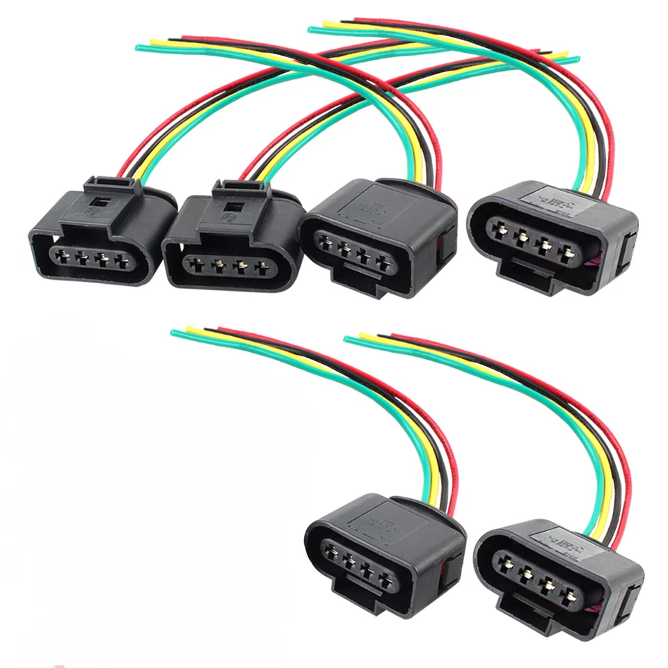 6pcs Ignition Coil 4 Pin Connector Plug Harness Wires For 2004-2016 Audi S4 4.2L - Изображение 2 из 4