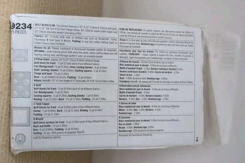 Simplicity 9234 Quilt Block Club Grandmother's Fan Bow Tie Blocks Lesson 2 UNCUT - Picture 2 of 3