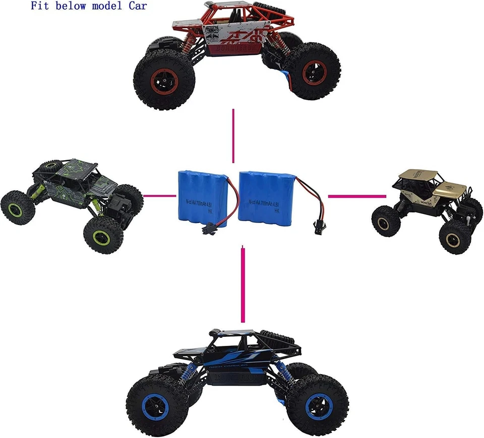 Paquete de 2 baterías Ni-Cd de 4,8 V 700 mAH para excavadora SY-E511 RC escala RC TruckR6T Foto 2 de 4