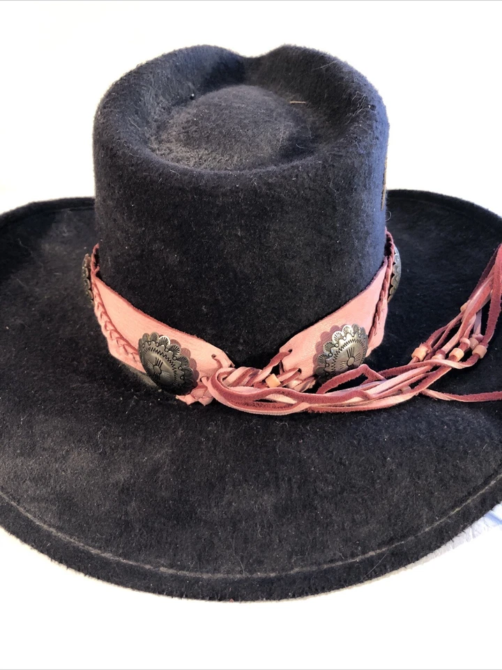 Banda para sombrero con cuentas hecha a mano conchos rosa por Cactus Mountain banda para sombrero Foto 4 de 4