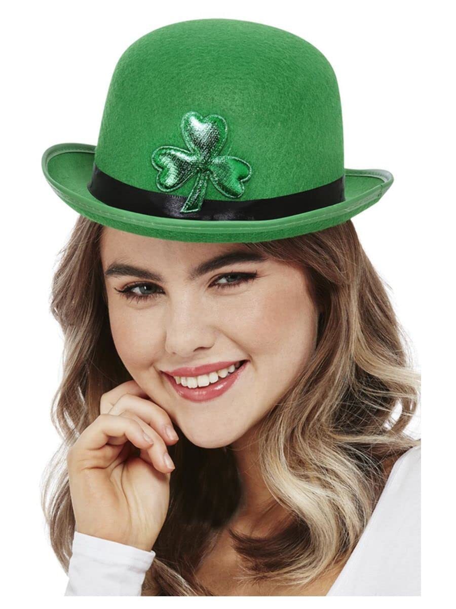 Smiffys Paddy's Day Bowler Hat, Felt