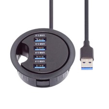 CY USB 3.0 Hub Sound Card USB 60mm Desk Grommet Splitter Dock Station for PC