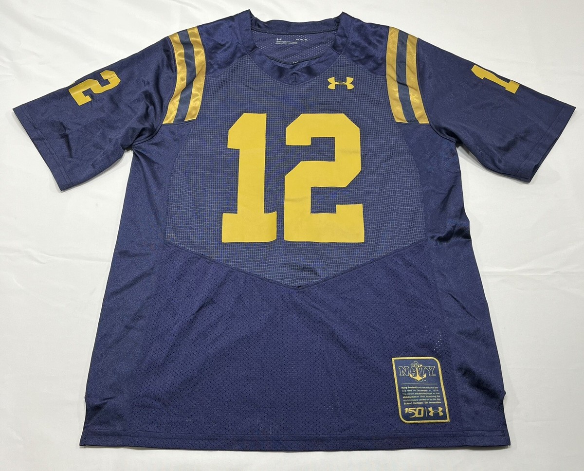 UNDER ARMOUR SUNBIRDS ユニフォーム 12 Youth Under Armour White Navy Midshipmen 2024 Rivalry Replica Jersey