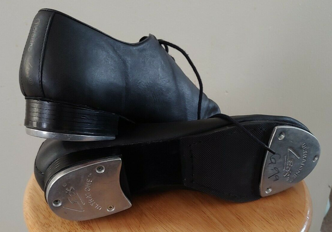 Giordano Leo’s Black Leather Women Tap Shoes Size 11.5 Gem