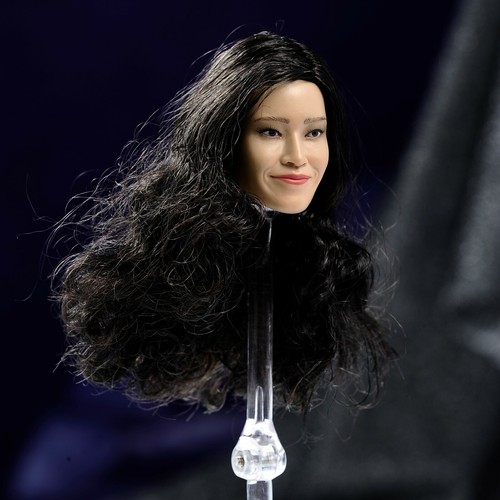 1/6 Asian Girl Curly Black Hair Head Sculpt Fit 12'' Female Action Figure toys - Picture 6 of 12