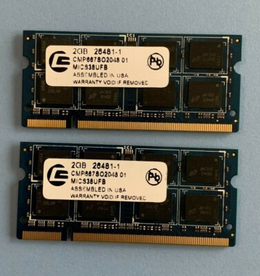  CENTON 4GB (2X2GB) COMPUTER RAM MEMORY 26481-1 MICS38UFB CMP667802048 01
