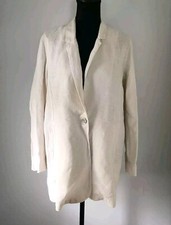 Christian Siriano Women's 100% Linen Cream Blazer Jacket Size Medium