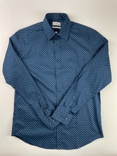 Lucky Brand Button Up Shirt Men's Medium Blue Slim Fit Long Sleeves