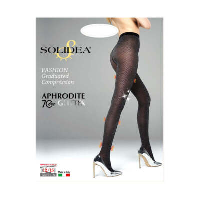 Aphrodite Tights 70 Den Glitter Solidea  Black Size 2-M 1 Pair