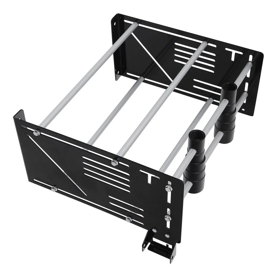 Black Wall Mount Storage Rack Fit For Harley Electra Street Road Glide - Image 4 of 4