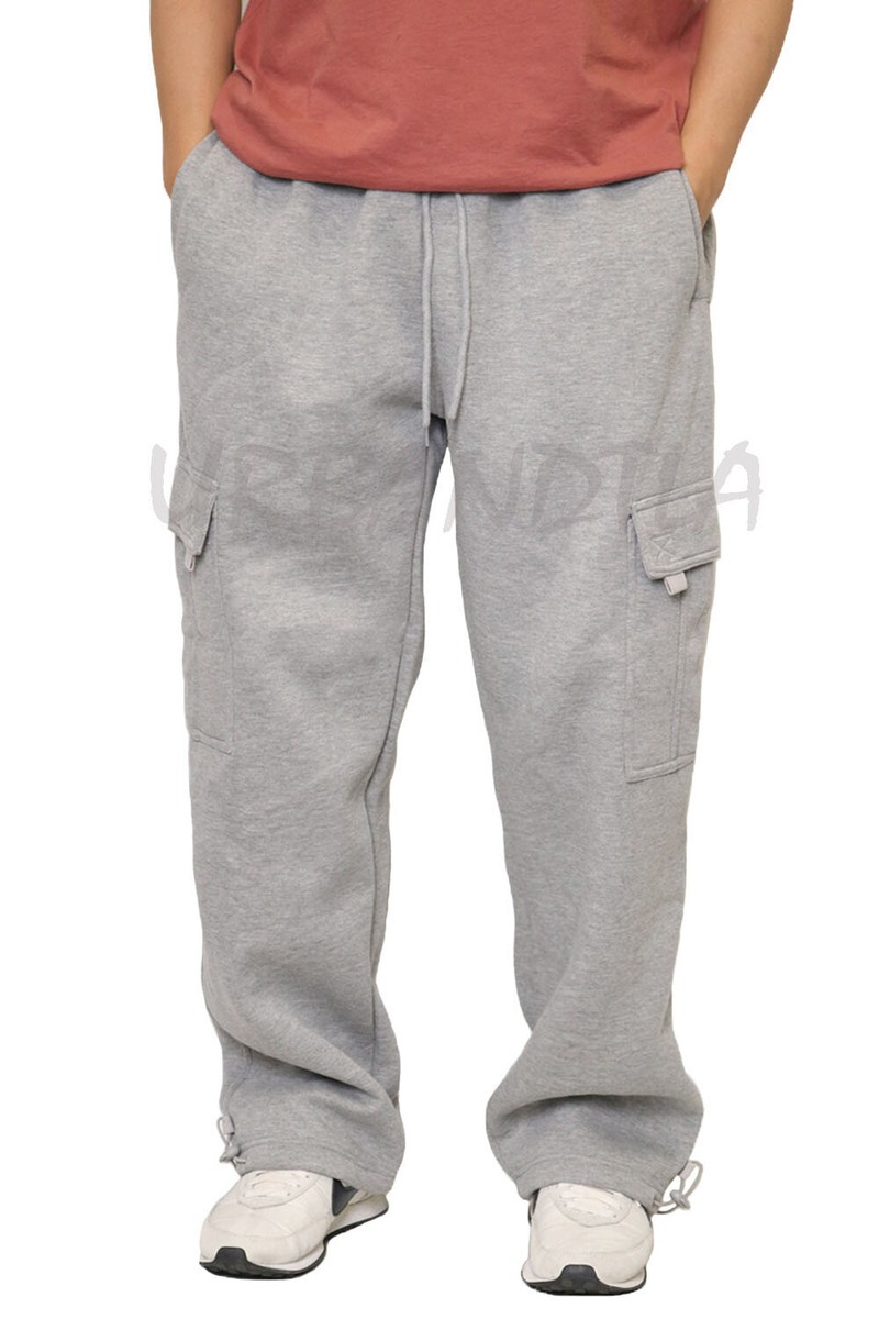 Unisex Heavyweight Fleece Baggy Cargo Sweatpants Jogger Unisex Heavyweight Fleece Baggy Cargo Sweatpants Jogger