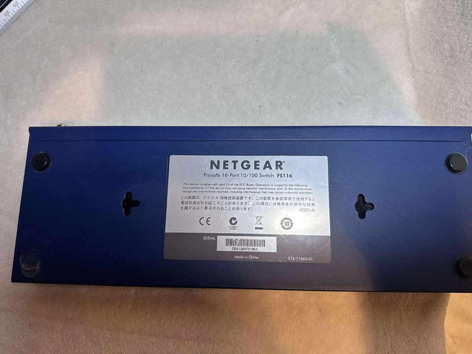 Netgear ProSafe FS116 16-Port Fast Ethernet Switch Hub – Metal Case – Pre-Owned - Image 4 of 4