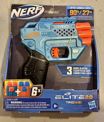 Hasbro Nerf Elite 2.0 Trio TD-3 Barrel Blaster w/Six Nerf Darts- NEW