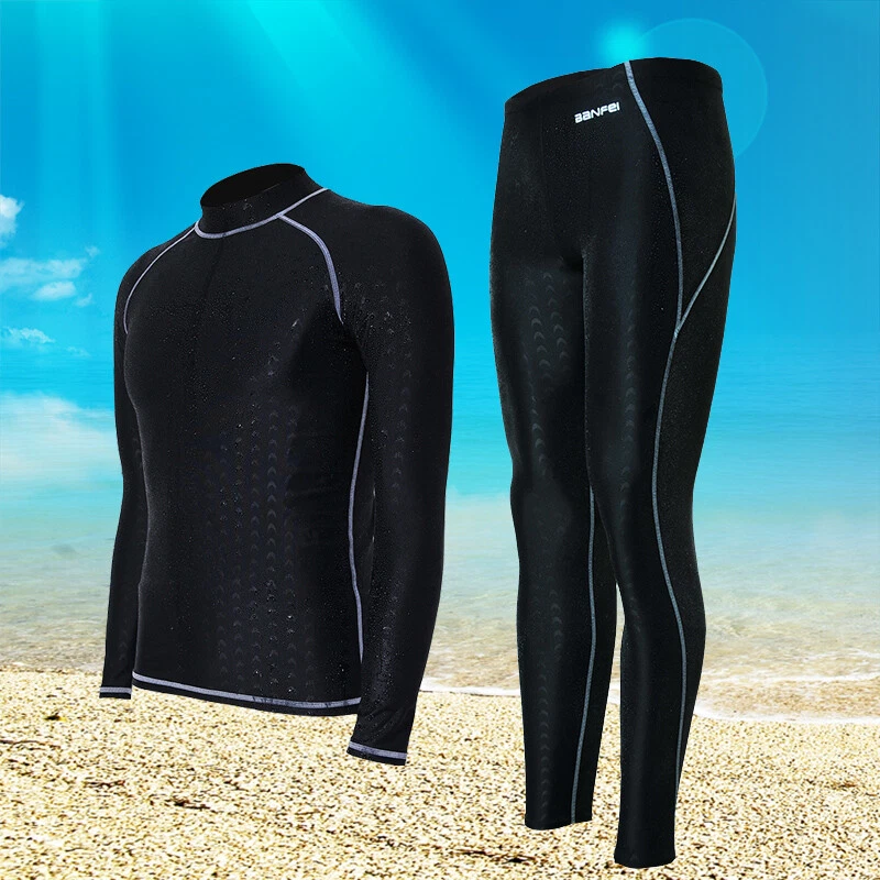 Men Long Sleeve Swimwear Surf Rash Guard Wetsuit Undersuit