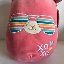 New NWT Pavlo Squishmallows 12" Valentines Llama Plush Sunglasses Xoxo 2023 Rare