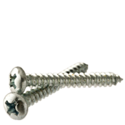 #8-15 x 1'' FT Pan Head Phil Tapping Screws Type A Zinc Cr+3, 25 Pack