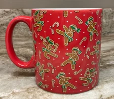 F.A.O. Schwarz Jumbo Coffee Mug Ninja Gingerbread With Candy Canes Christmas New