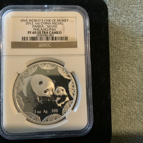2012 1 Oz Silver China Panda ANA Philadelphia Show NGC PF 69 ULTRA CAMEO