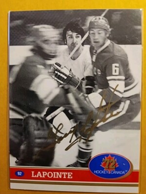 1991-92 Future Trends Canada Russia  Guy LaPointe Gold INK Autograph NOT SWIRL 