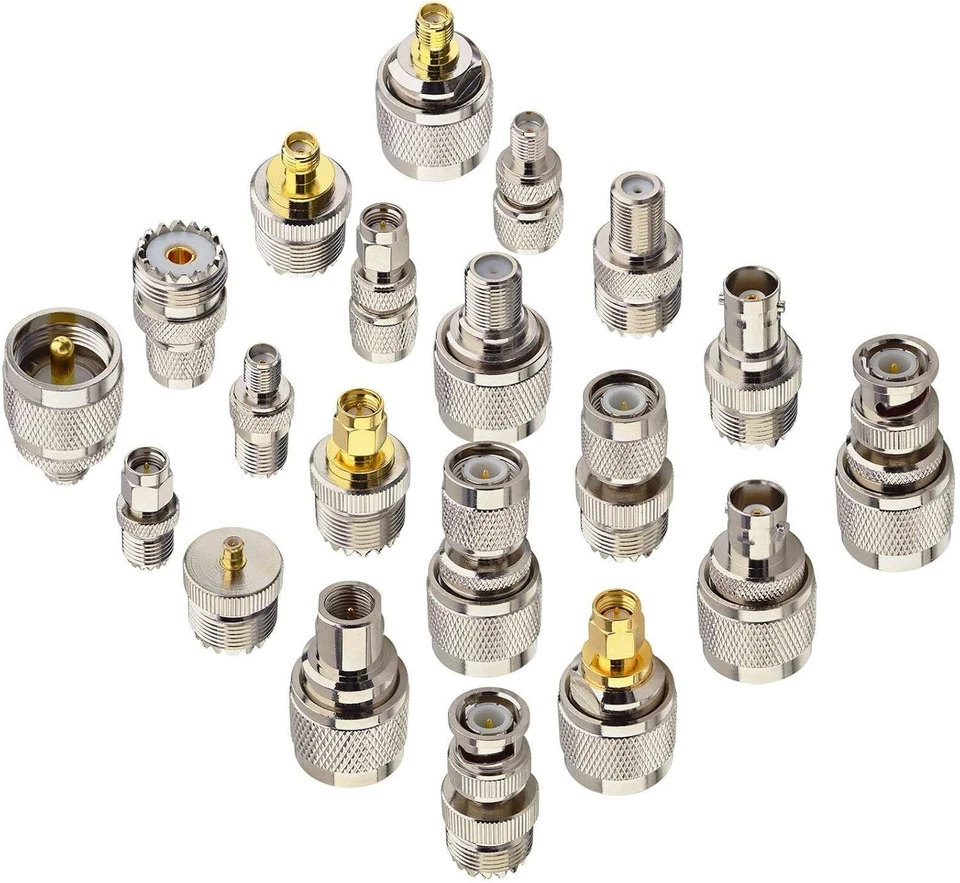Durable UHF Coaxial Connector Kit: 20 Adapter Types for Seamless Connectivity - Image 3 of 4