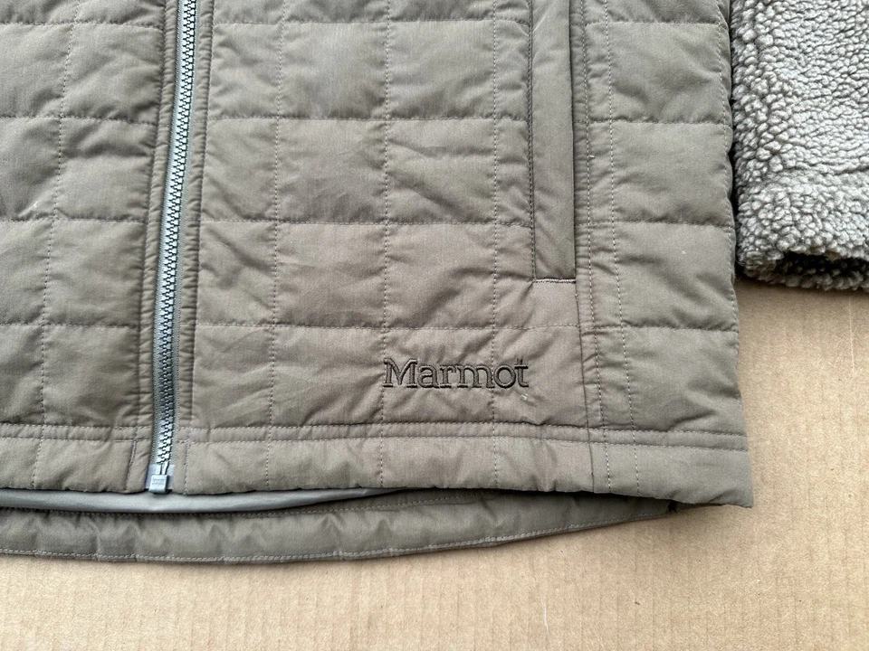 Chaqueta Marmot Half Sherpa Acolchada Aislada Cremallera Completa Abrigo Gris Para Hombre Mediano Foto 2 de 4