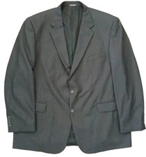 Stafford Men's Blazer 2 Button Gray Solid Jacket Wool Sport Coat Size 50L