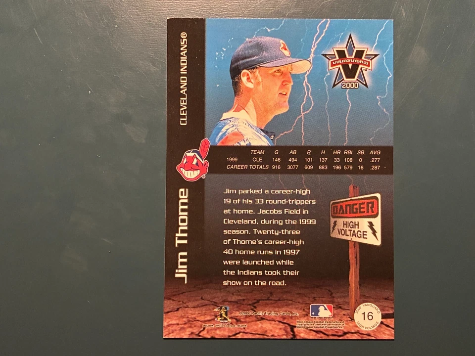 Pacific Vanguard 2000 - Jim Thome de alto voltaje #16 dorado/199 Foto 2 de 2