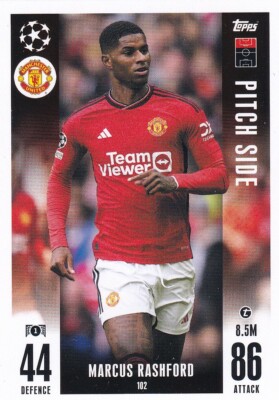 Topps Match Attax Champions League Extra 23/24 Pitch Side 102 Marcus Rashford