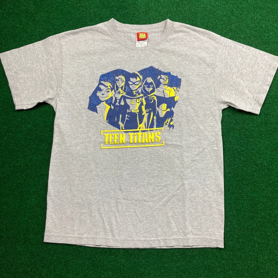 Camisa De Colección Teen Titans Niños XL Gris Azul Original Serie de TV Dibujos Animados Y2K Juventud Foto 2 de 4
