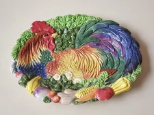Fitz and Floyd Coq Du Village Oval Platter. Rooster, chicken. Classic. 