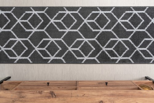 Custom Size Hallway Runner Rug, Non Slip, 26 Wide X Your Choice of Length, Grey - Picture 4 of 6