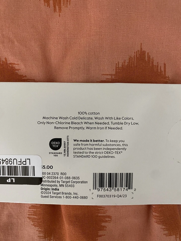 Threshold Orange Print 2 Piece 100% Cotton Fabric Napkin Set 18" x 18" New 🤗 - Image 4 of 4