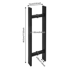 Double Sided Stainless Steel Door Handle, 2* Pull Push Sliding Barn Door Handles