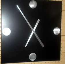 MODERN/CONTEMPORARY  16 " SQUARE BLACK WALL CLOCK