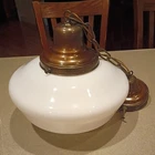 Vintage Schoolhouse Light Milk Glass Globe