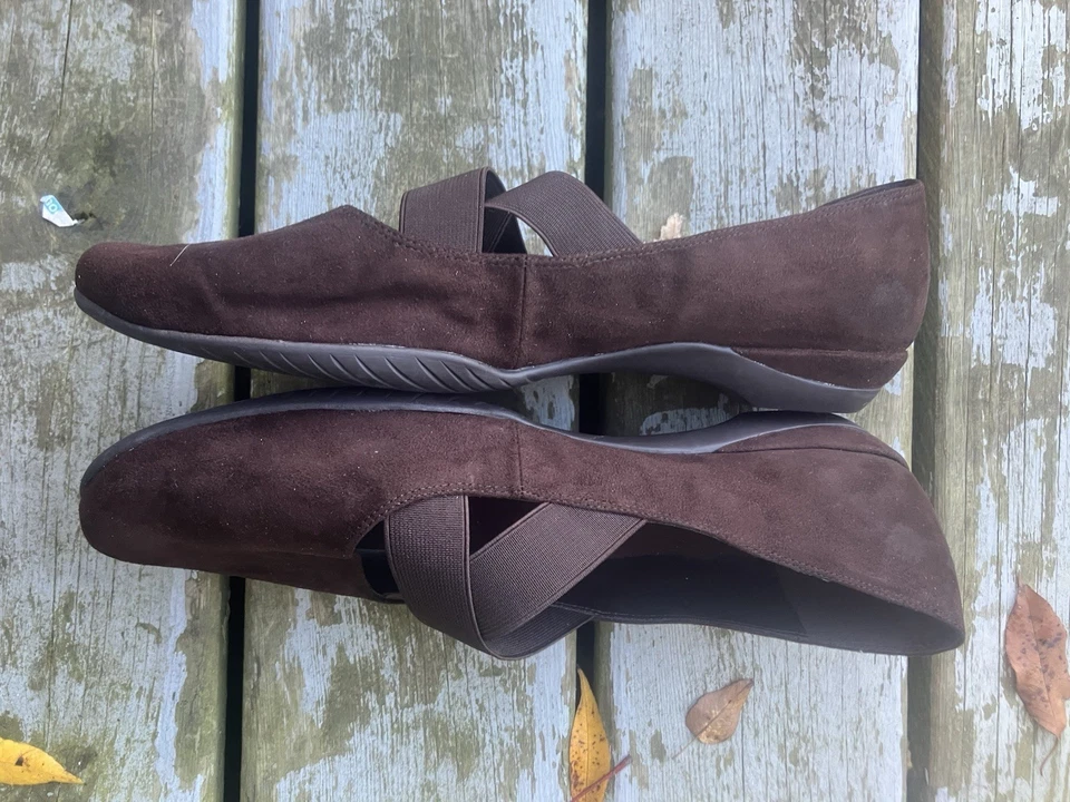 Cloud Walkers Brown Criss Cross Mary Jane's 13W, VGUC,  free ground adv shipping - Image 4 of 4