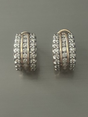Massive Ohrringe 10 Karat Gelbgold echter Diamant Sattelstil 5 Gramm