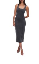 Good American Soft Sculpt Bodycon Midi Dress In Black Size XL New