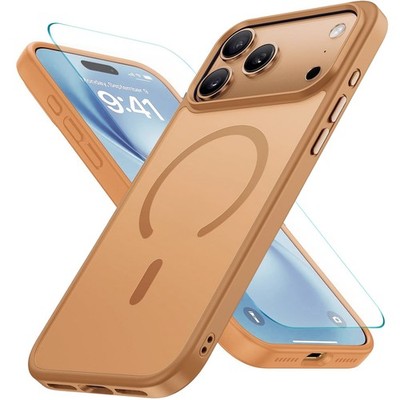For iPhone 17 Pro Max 16 15 14 13 12 Case Frosted Shockproof Phone Cover +Screen