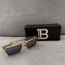 NEW Balmain Admirable BPS-130B Cat Eye Sunglasses Gray  Gold