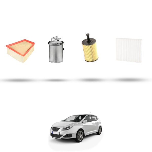 Hoffcar Set Service - 4 Filter FüR Seat Ibiza III 1.4 Tdi 51Kw Von 2005 Al 200-image