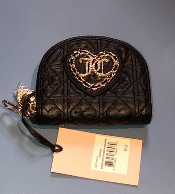 Juicy Couture Liquorice V-Chain My Heart Half Moon Card Case + Mirror NWT