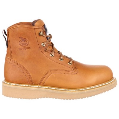 Georgia Boots Wedge 6 Inch Electrical Steel Toe Work  Mens Brown  G6342