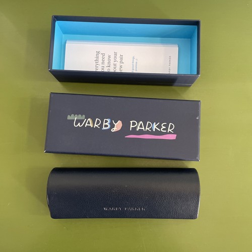 Warby Parker Glasses Hard Case Empty with Box Navy Color