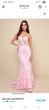 New Lulus Women's Pink Floral Corset Maxi Dress Medium Sized