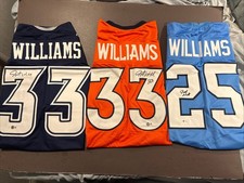 Javonte Williams Signed Cowboys- Broncos-Tar Heels XL Custom Jerseys-BAS Witness